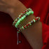 Ivoire | Argent | Bracelet macramé verre luciole